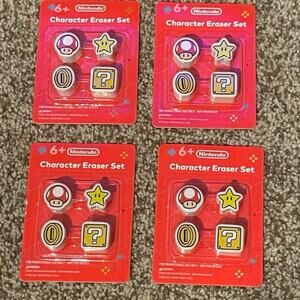 Nintendo Character Eraser Set 4 Packs NEW